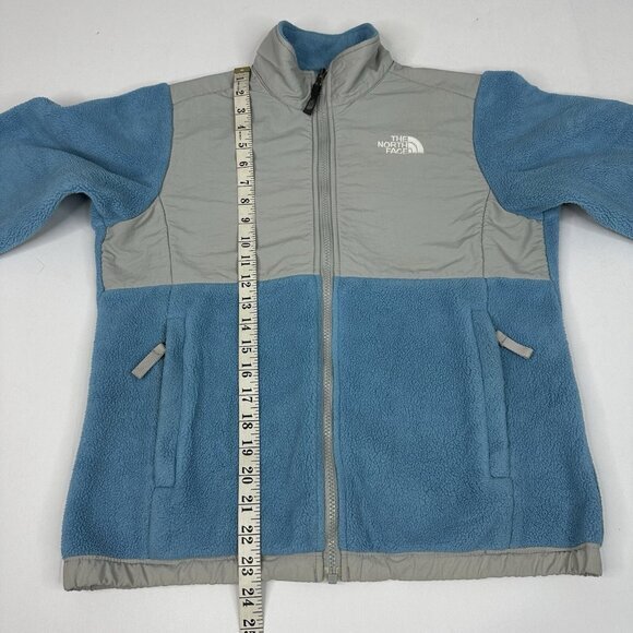 The North Face Girl's Blue‎ Gray Vintage Denali Polartec Full Zip Jacket L/C41 - Picture 15 of 16